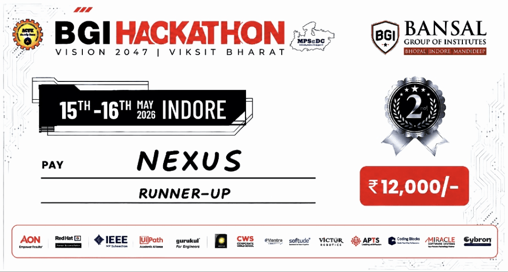 BGI Hackathon 2026 runner-up certificate