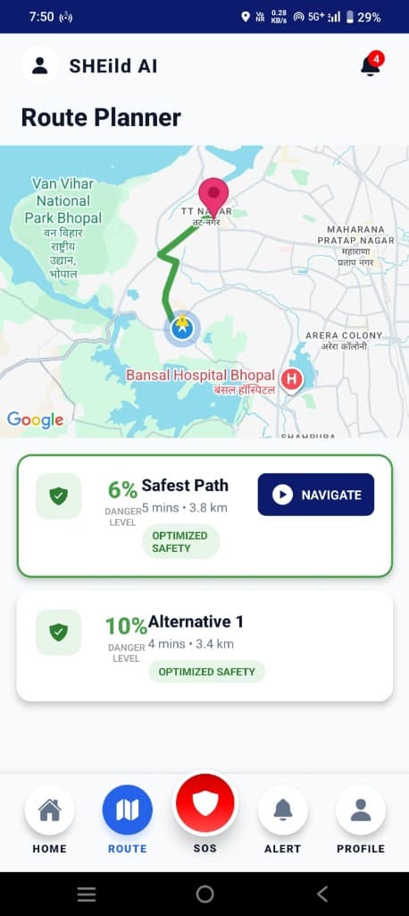 SHEild AI Platform screen 1