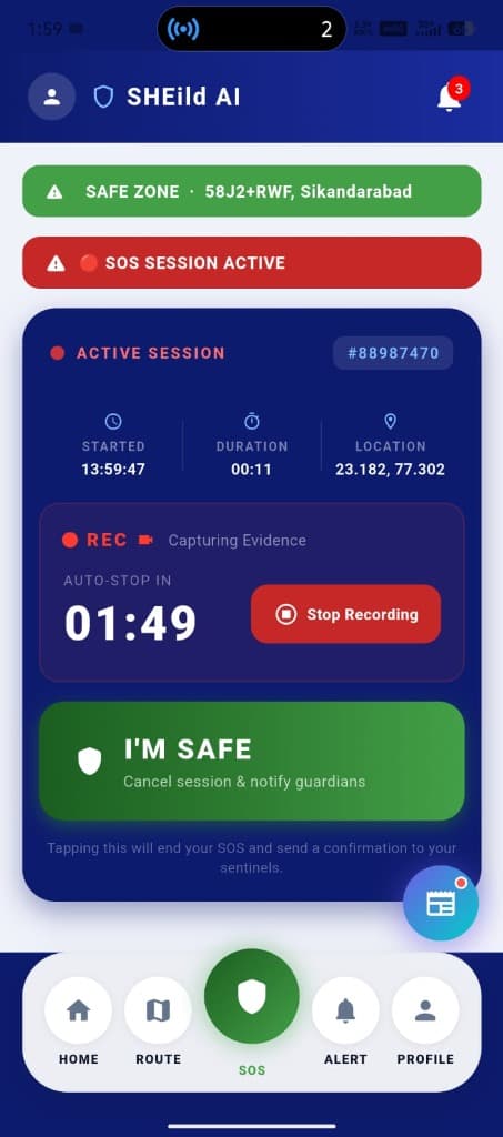 SHEild AI Platform screen 3
