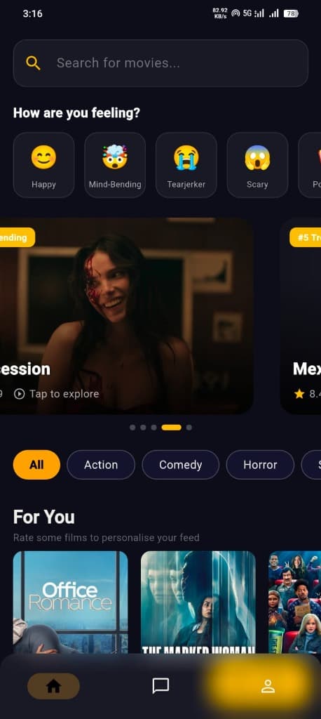 Movie Social App screen 0