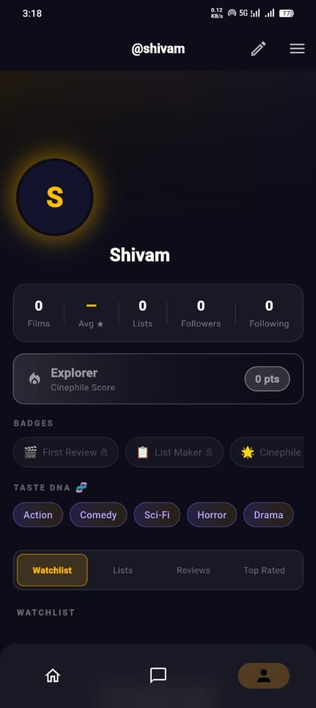 Movie Social App screen 4